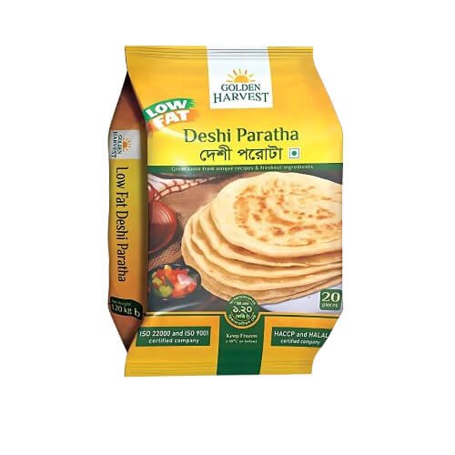 গোল্ডেন হার্ভেস্ট Low Fat পরোটা ১২০০গ্রাম ২০পিস